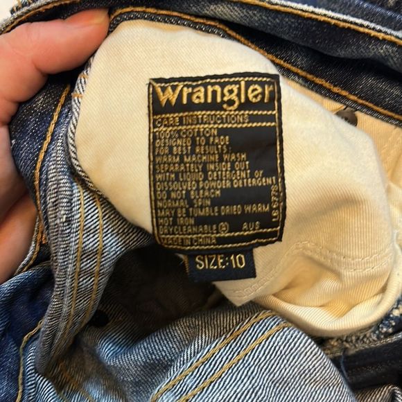 Wranglers women’s jeans size 10 boot cut medium wash distressing button fly Y2K - Picture 14 of 14